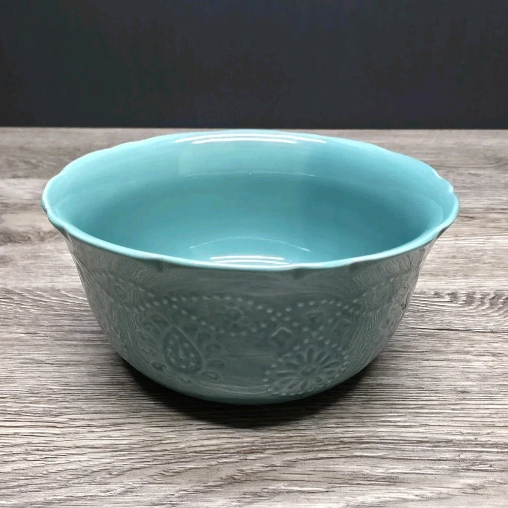 Pioneer Woman Lace Cowgirl Stoneware - Teal -‎ Replacement Bowl